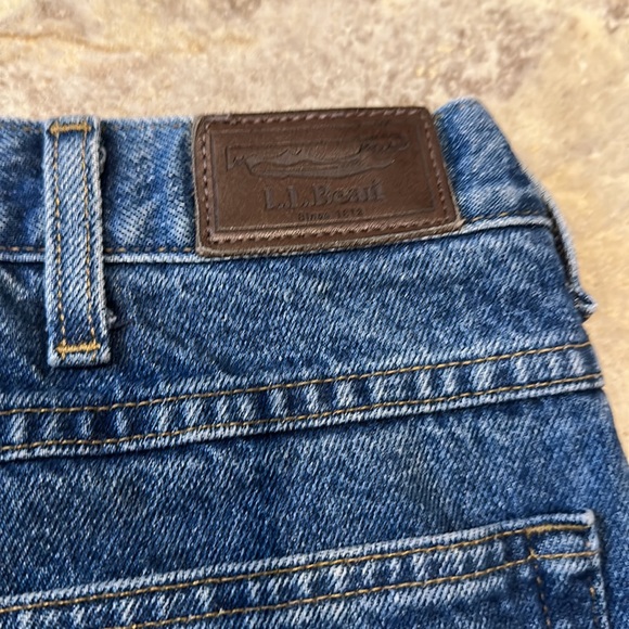 LL BEAN FLANNEL LINED RELAX FIT JEANS.MENS SIZE 42x30. Dark denim w/plaid lining - Picture 11 of 15